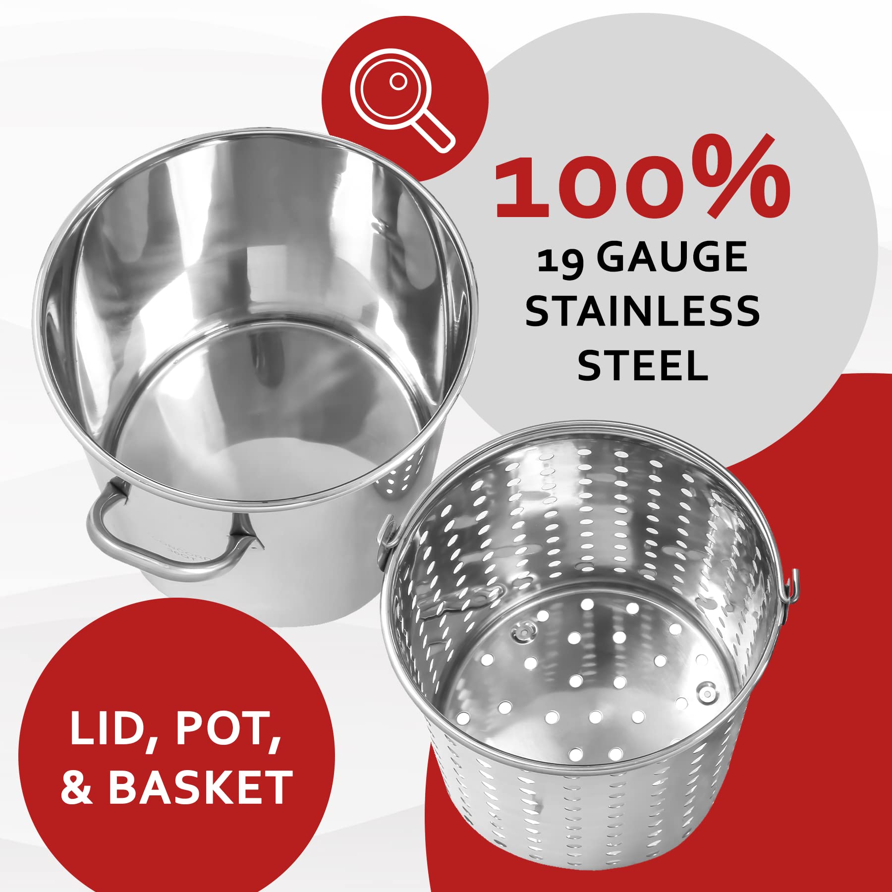 CONCORD stainless steel stock pot 36 qt fully polished