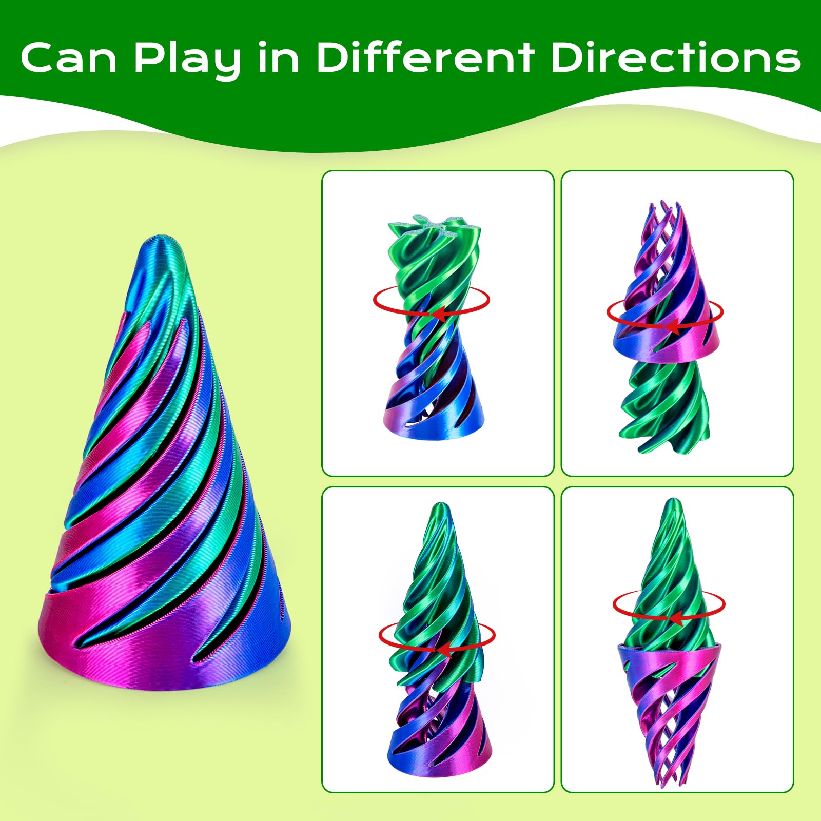 Cone shaped 3D printed fidget toy