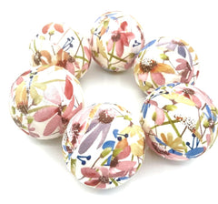 Coneflowers fabric wrapped balls set of 6 for dough bowl decor
