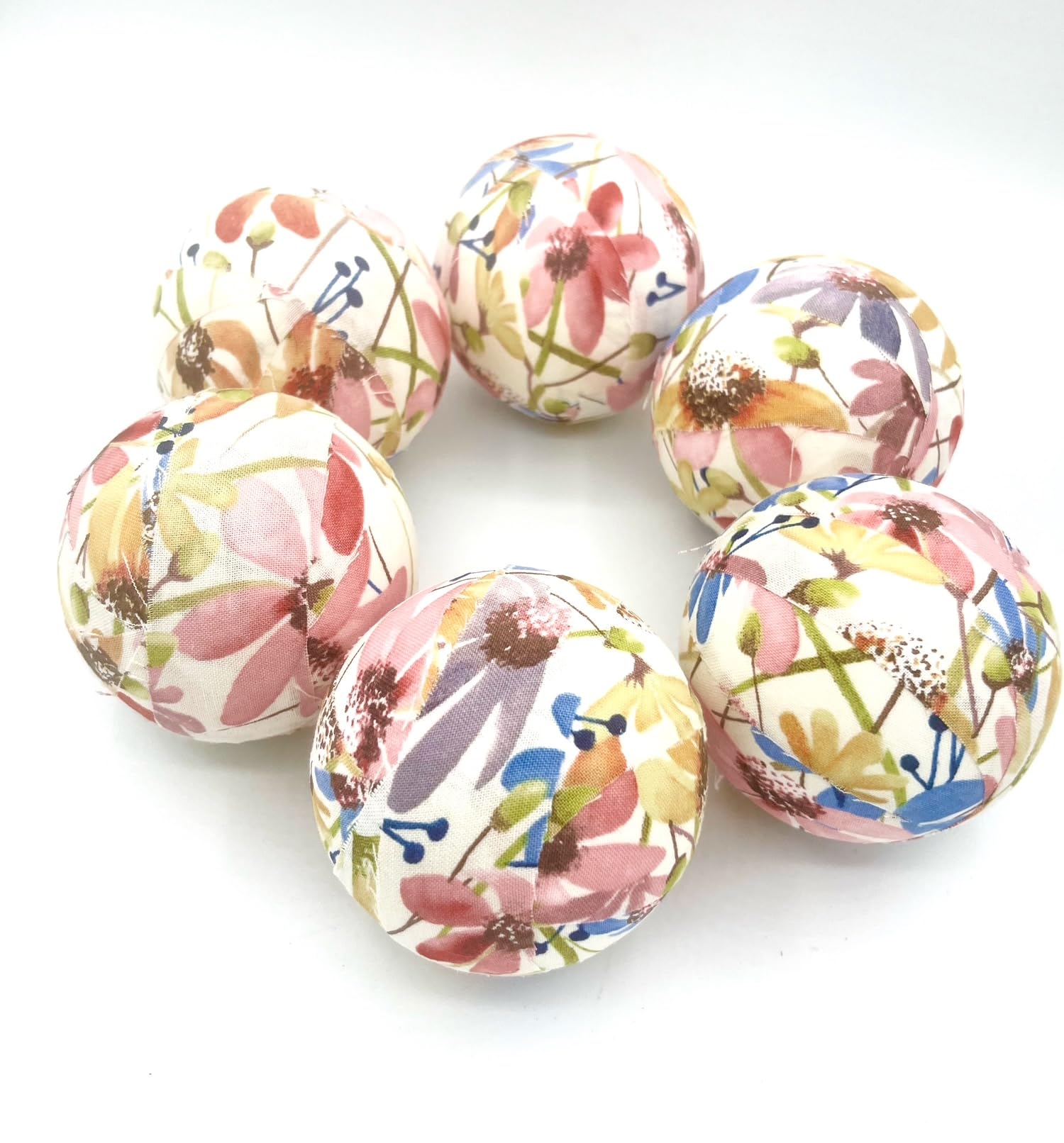 Coneflowers spring summer decor fabric balls for bowls