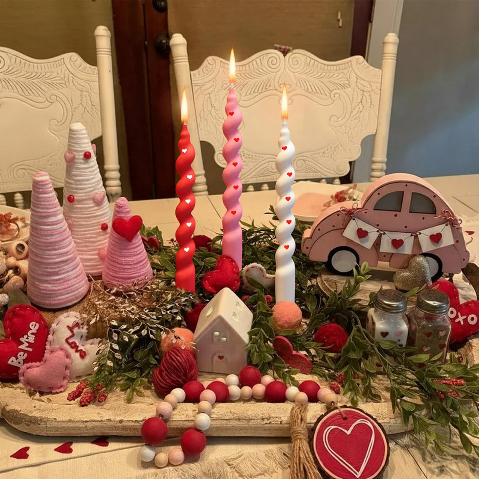 Valentine Twisted Taper Candles for gifts and décor