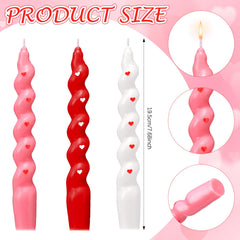 6 piece package of twisted taper candles for wedding décor