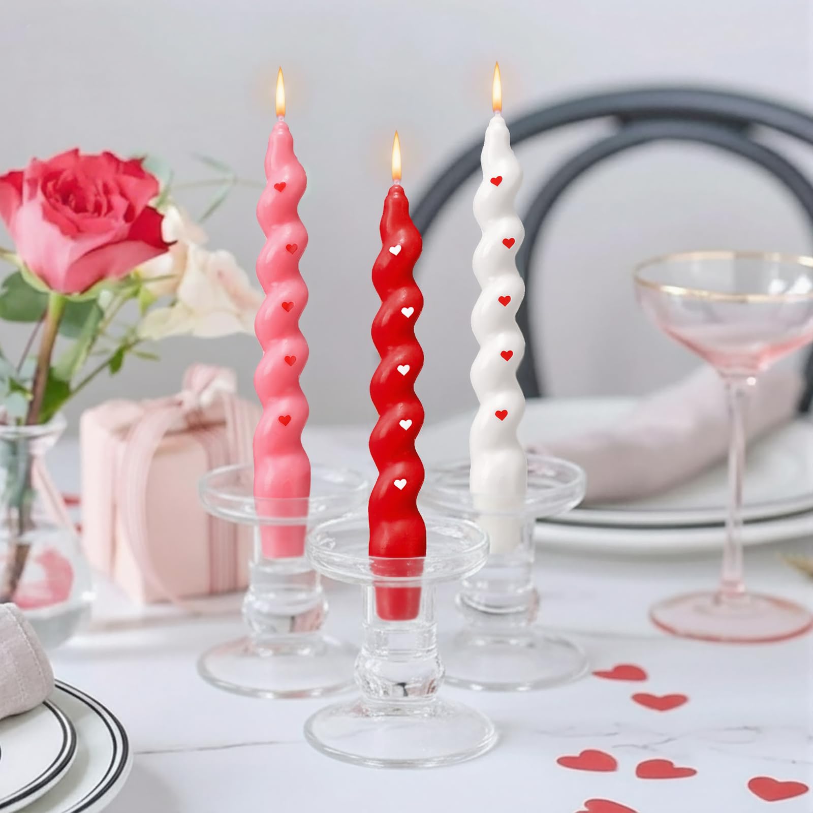 Three color selection pink red white included