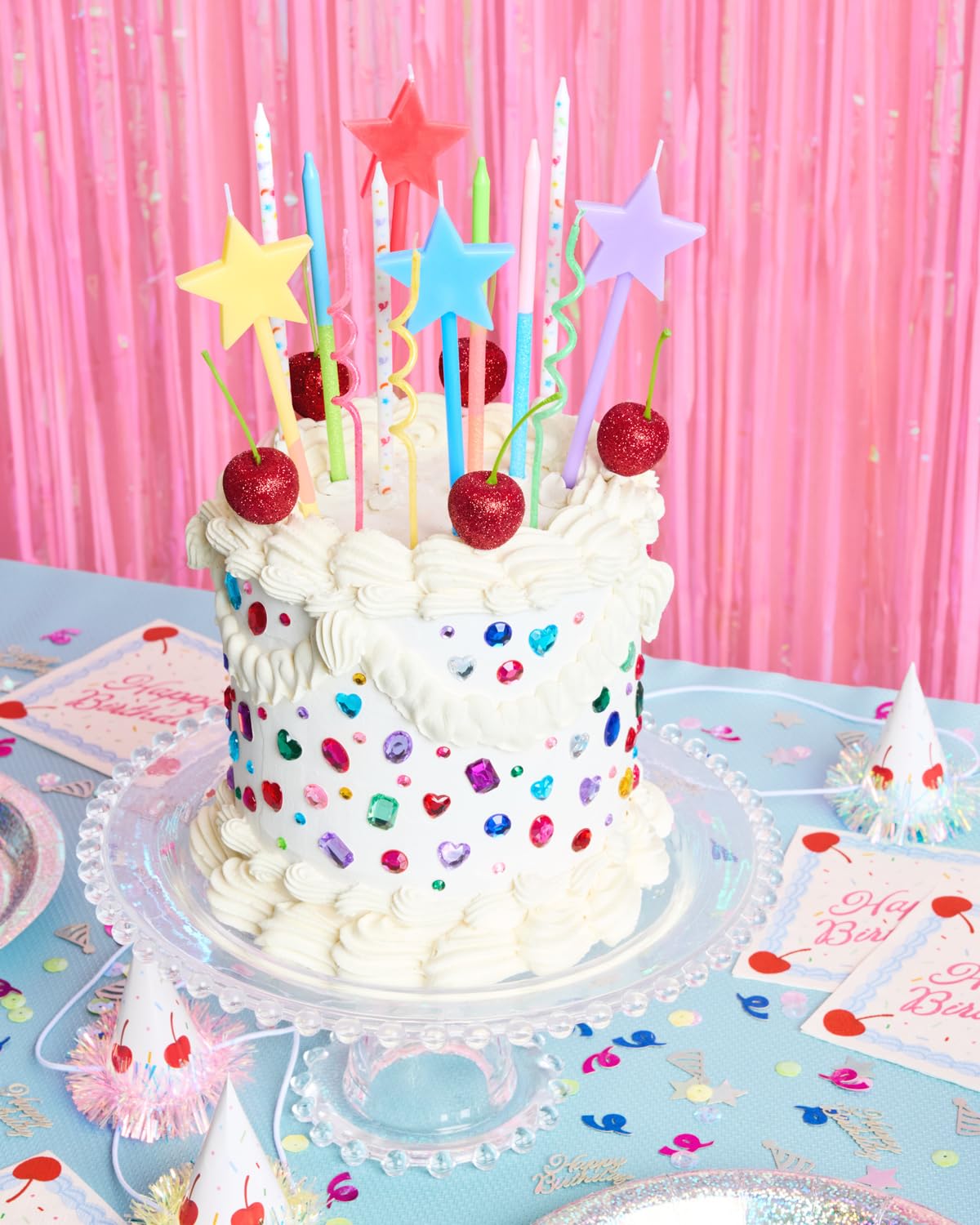 confetti printed candles decorative patterns