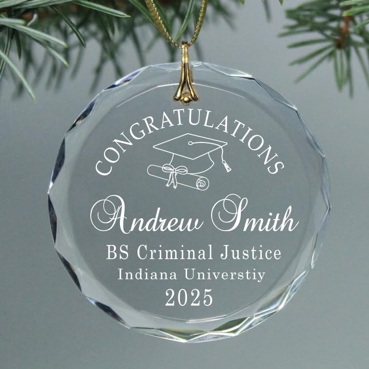 Cap and diploma hanging ornament with clasp and ribbon