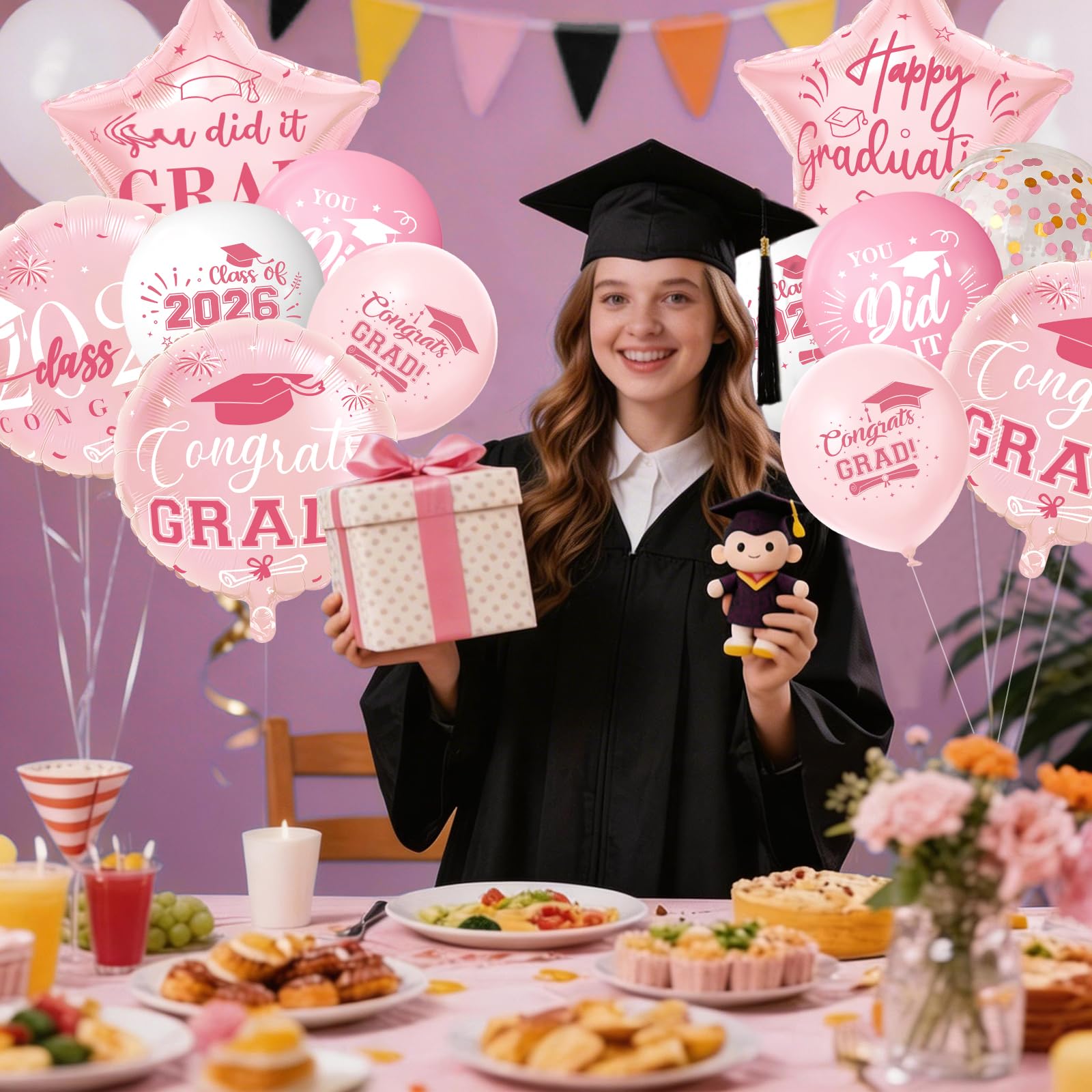 congrats grad Class of 2026 messaging balloons