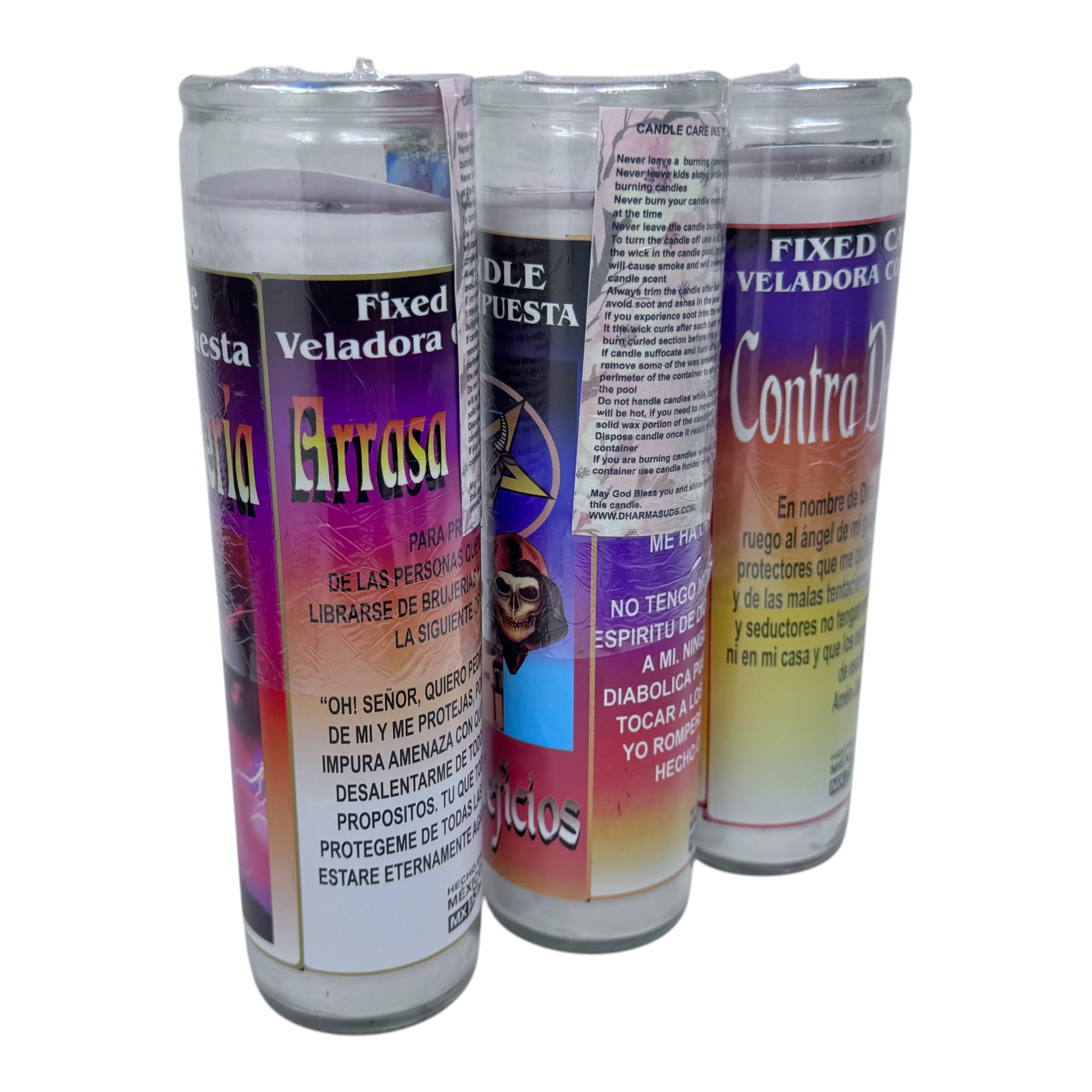 Conjunto veladoras esotéricas vidrio modelo 8