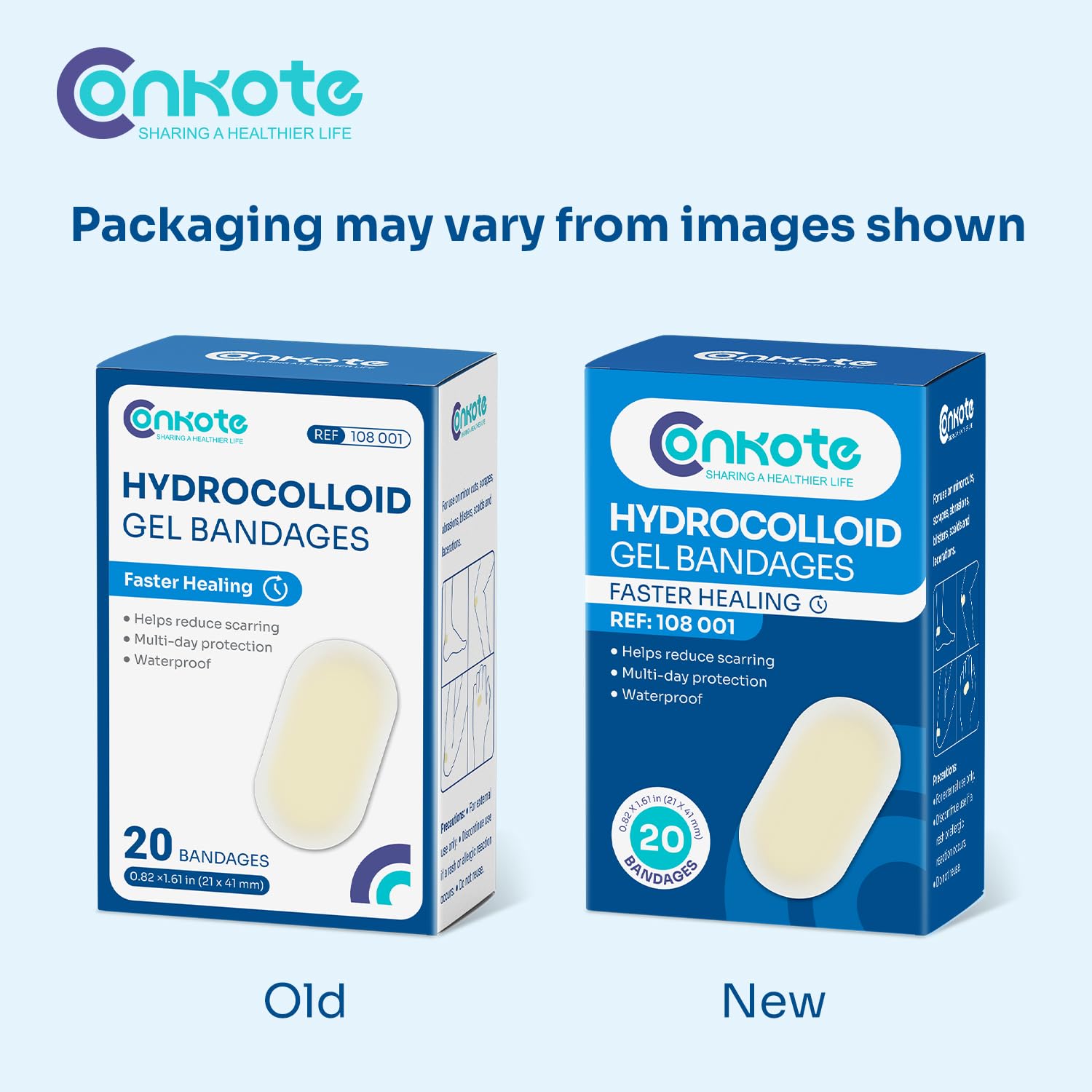 Portable Conkote hydrocolloid gel bandages travel pack