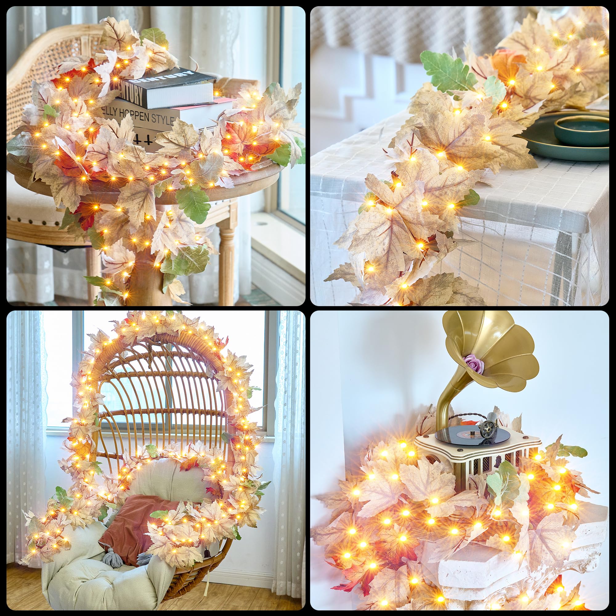 Connectable fall garland showing end-to-end connectors