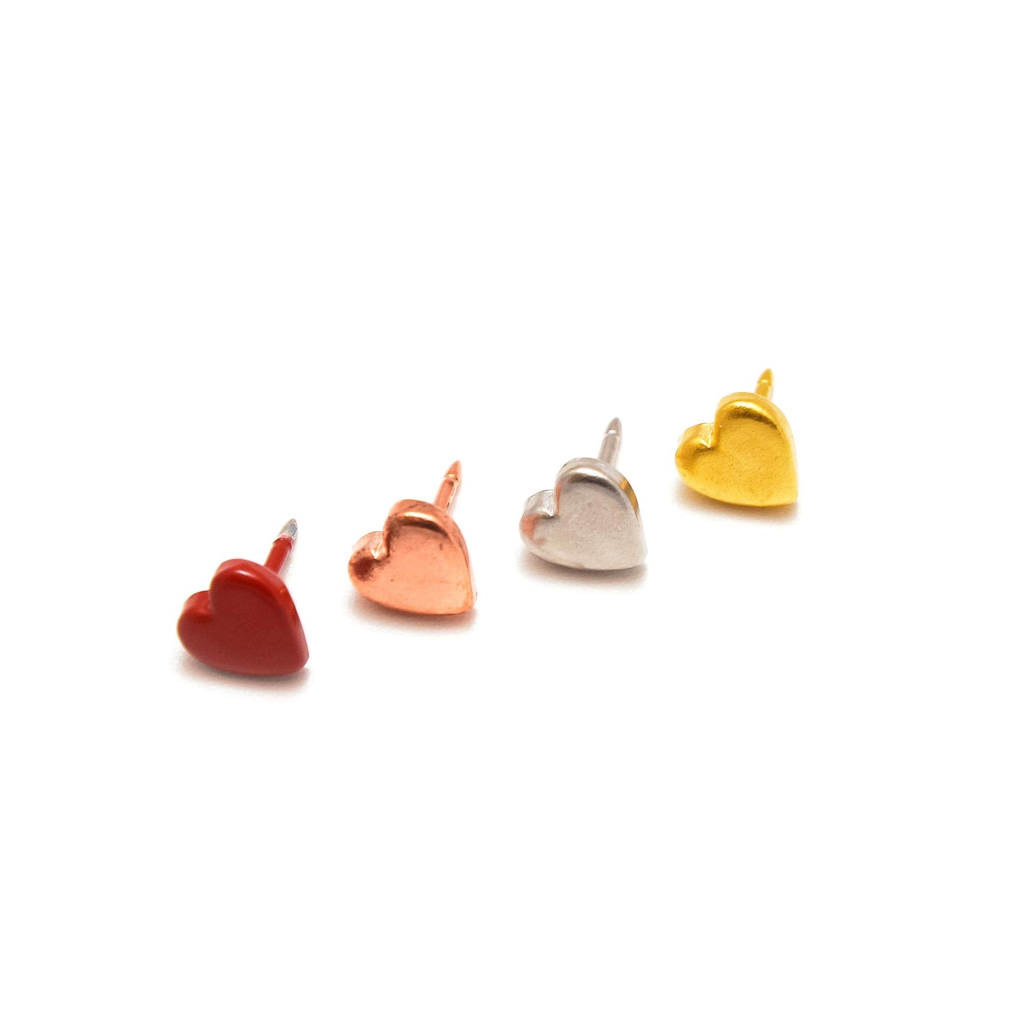 Gold Heart Map Push Pins pack of 9 image