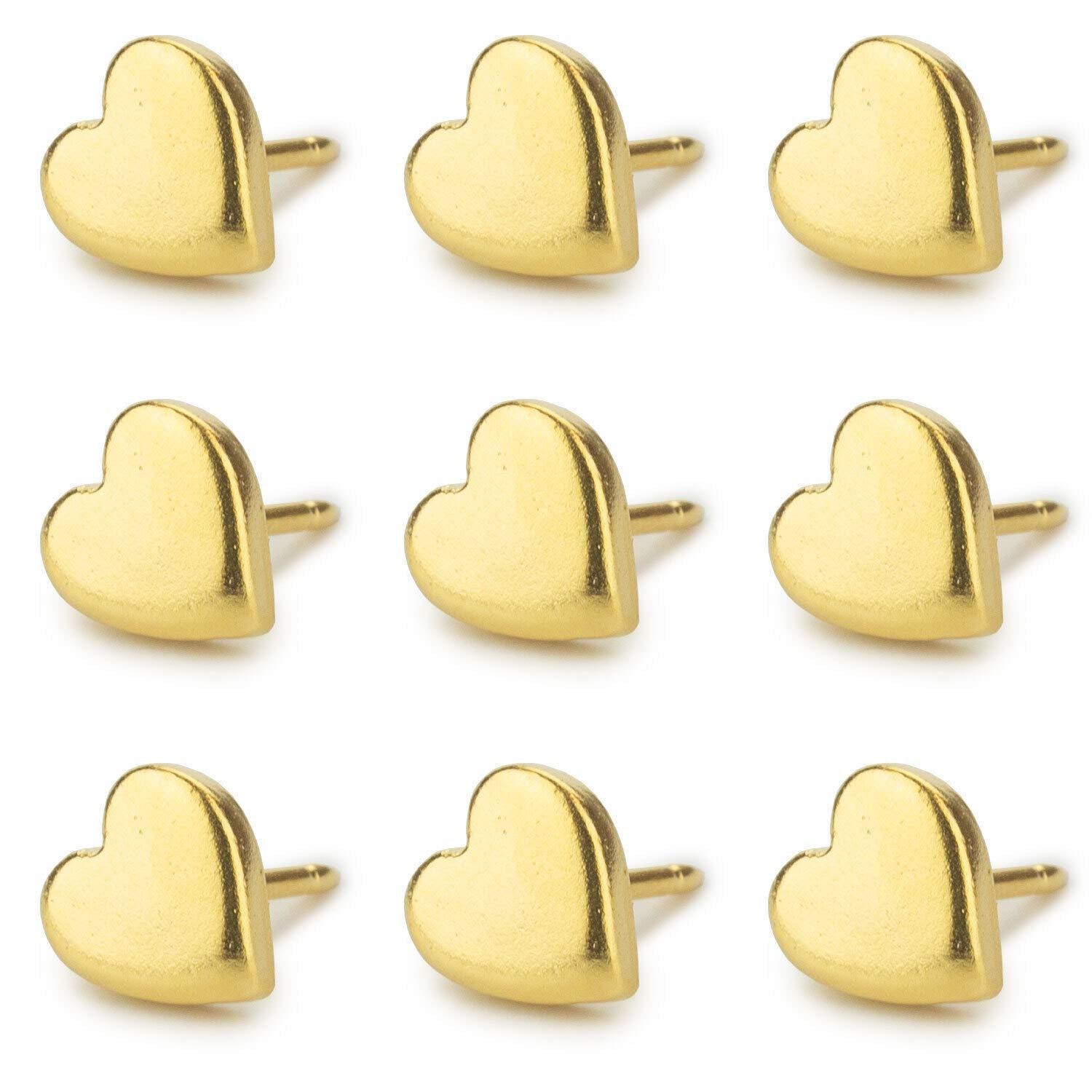Conquest Maps Gold Heart Map Push Pins set 9