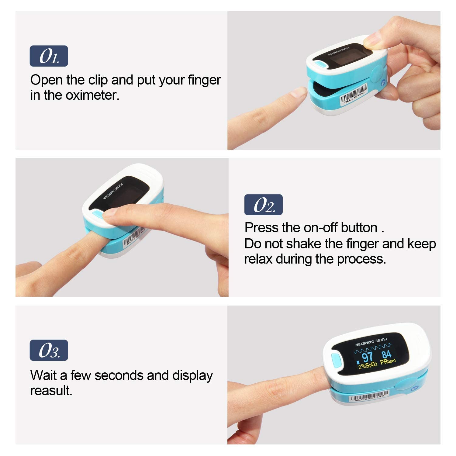 Two 1.5V AAA batteries included for CONTEC oximeter