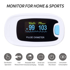 SpO2 and PR readings on CONTEC pulse oximeter display