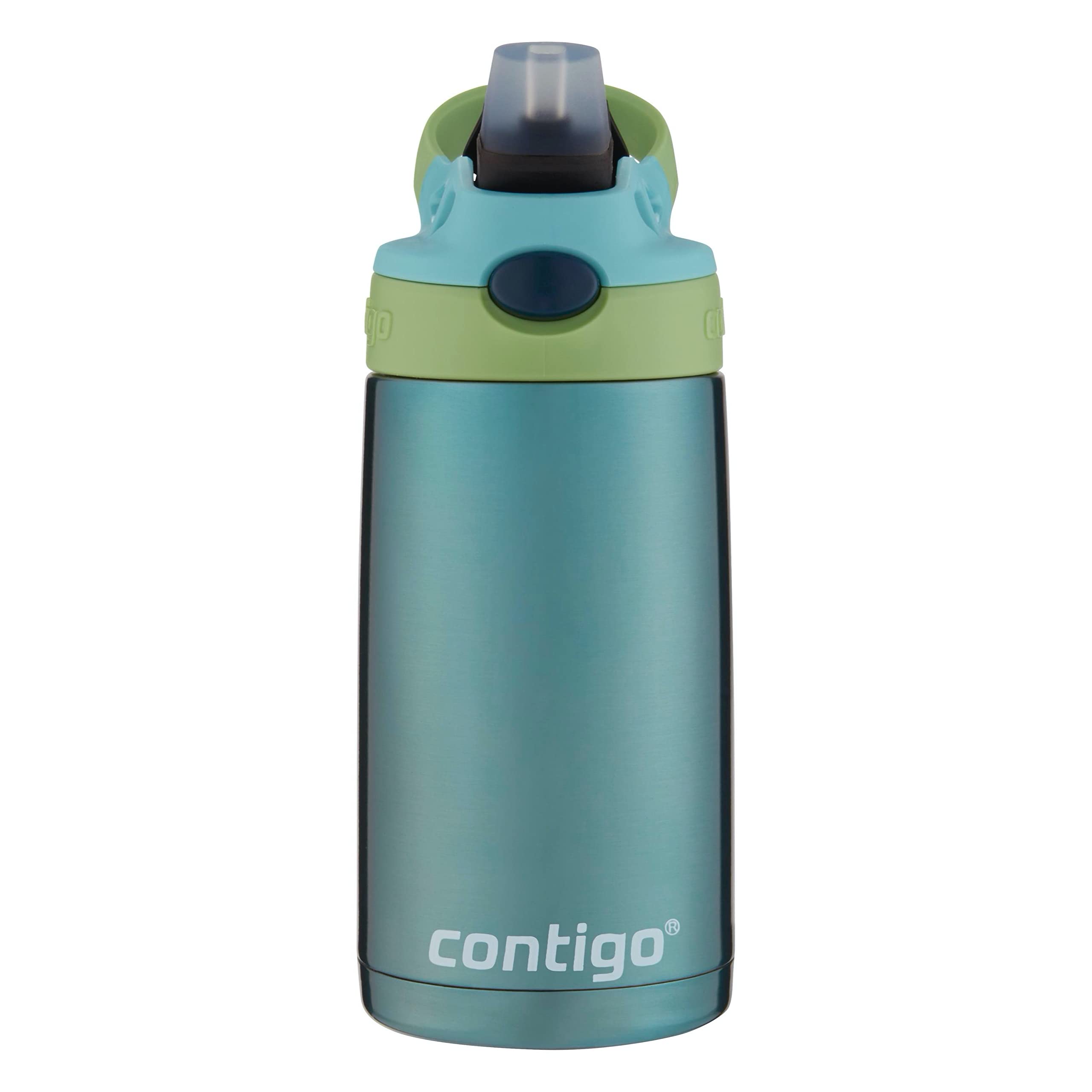 Contigo Kids Water Bottle Green Blue 13oz