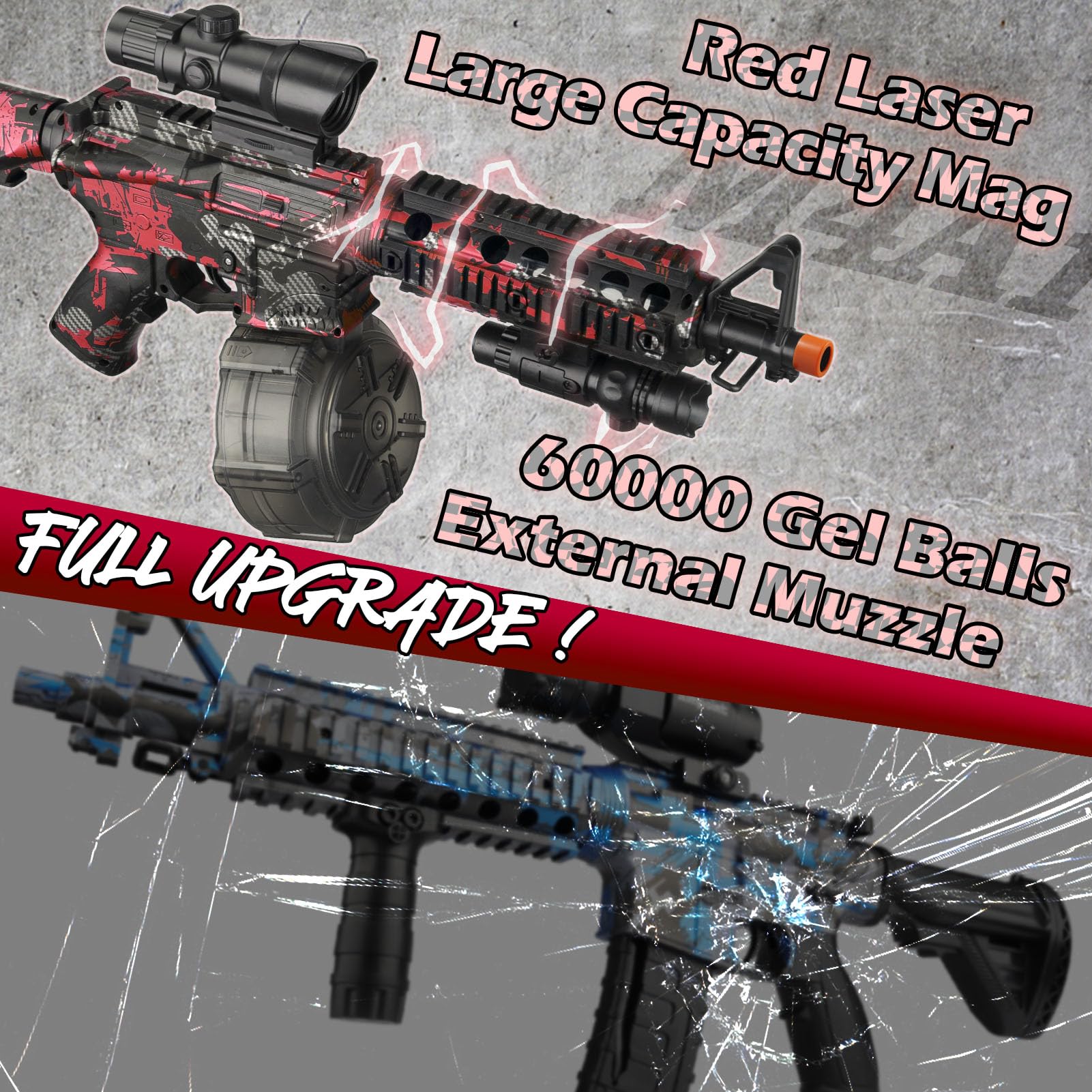 60,000 gels included with Large Electric Gel Splat Blaster