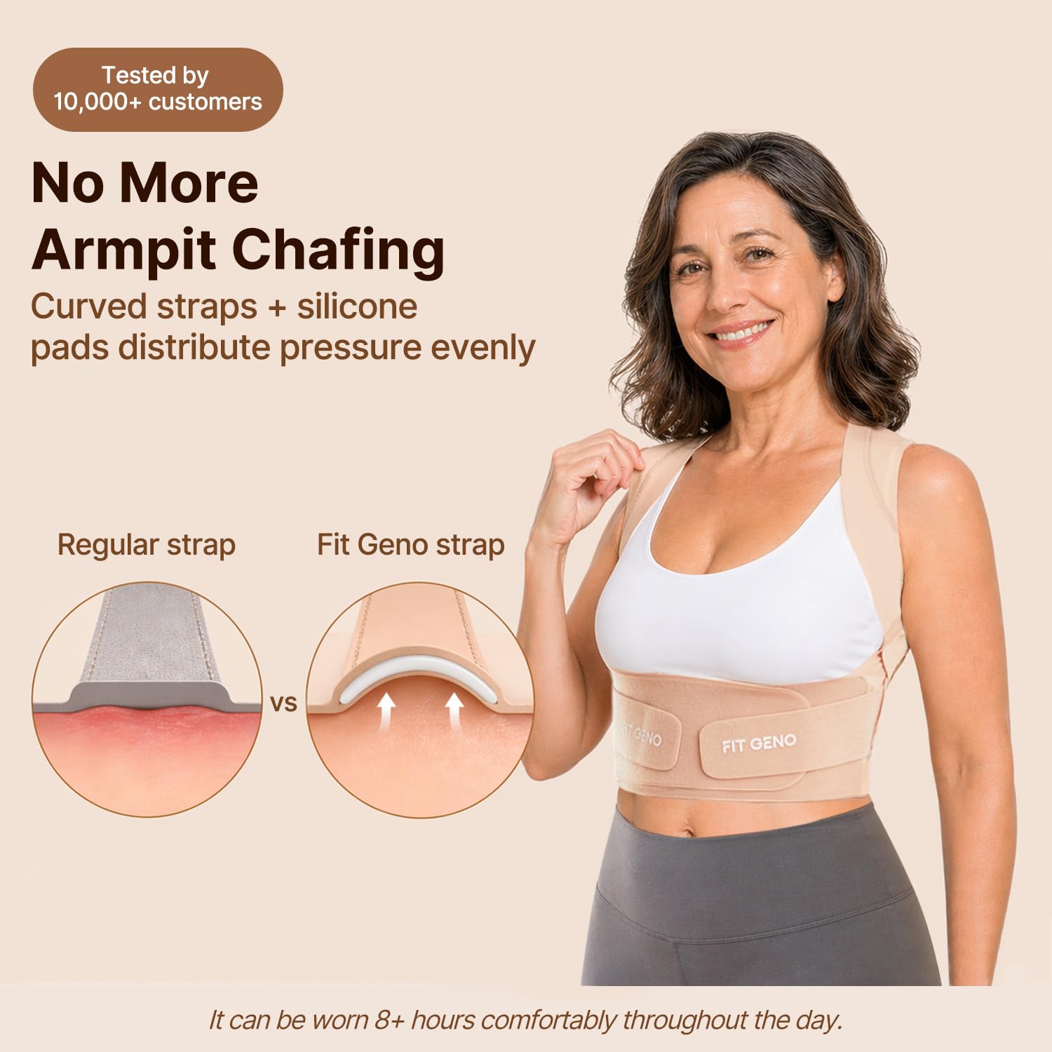 Contoured shoulder straps for comfortable daily wear