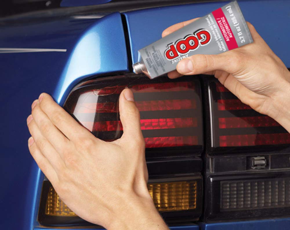 Goop adhesive bonds metal glass plastic vinyl leather in car repairs