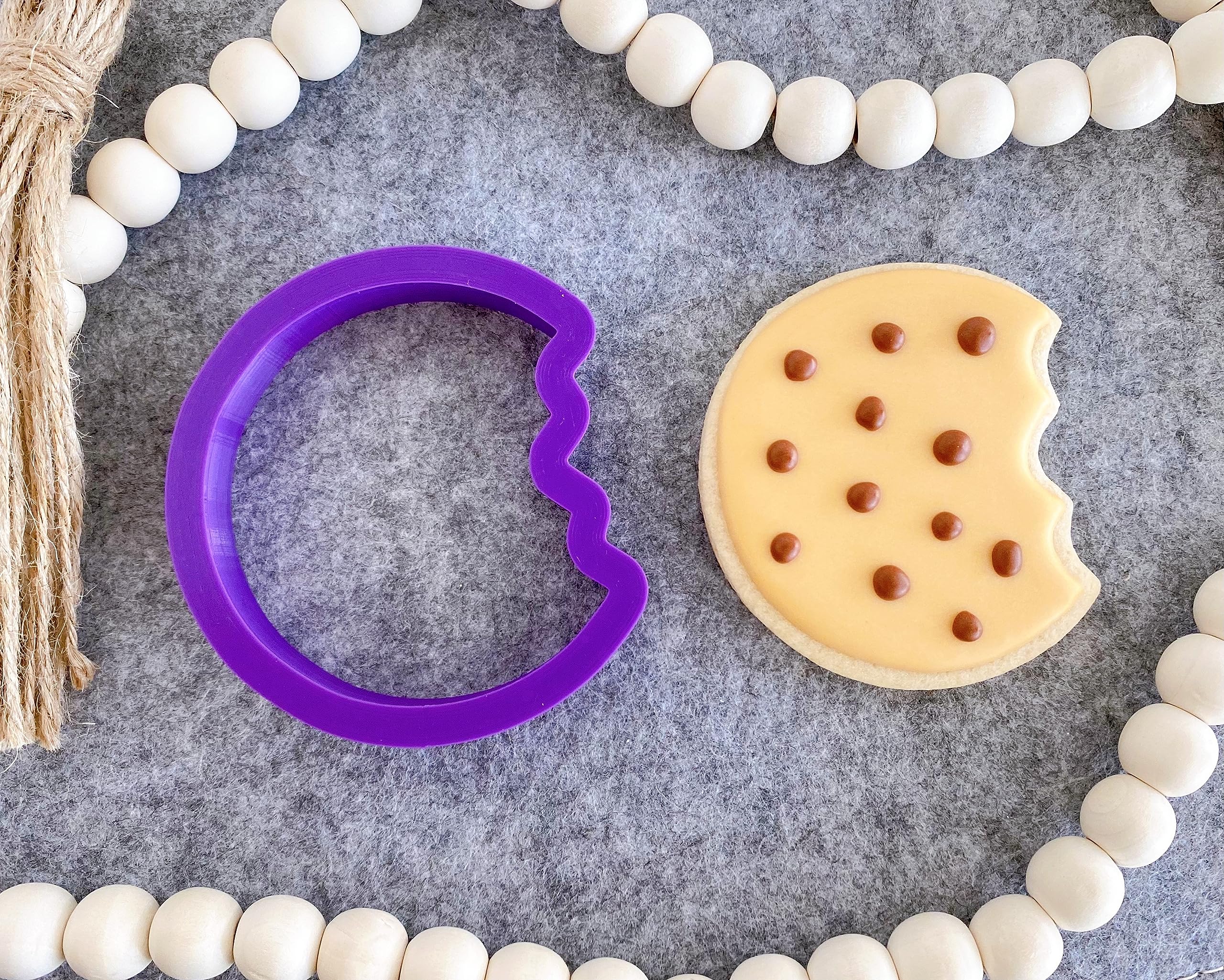 Cookie With Bite Cookie Cutter purple PLA 3 inch product image
