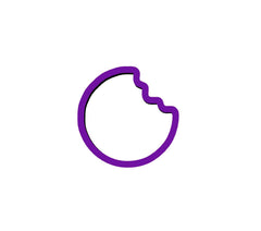 Cookie With Bite Cookie Cutter purple PLA 3 inch size