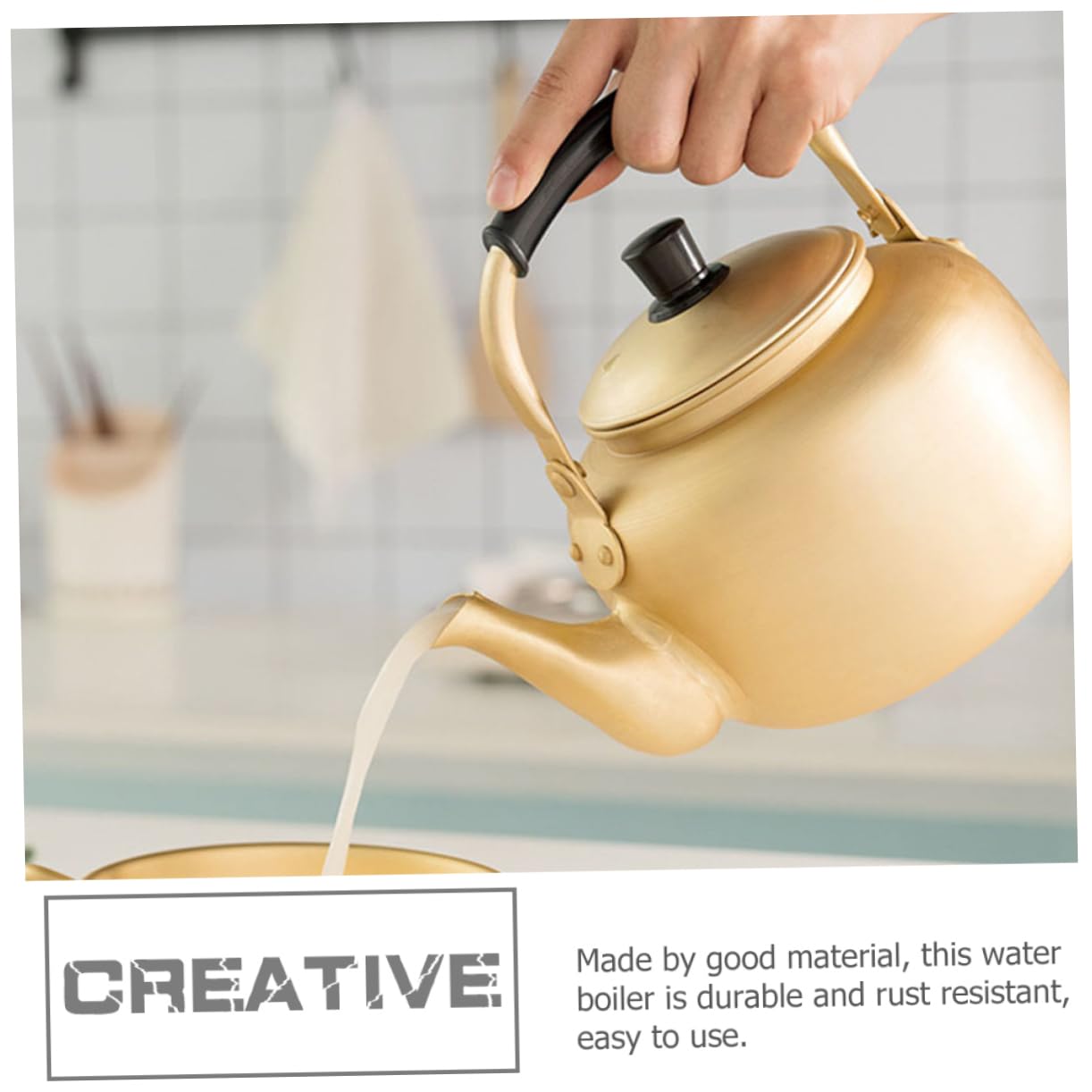 Stovetop compatible kettle for gas electric induction