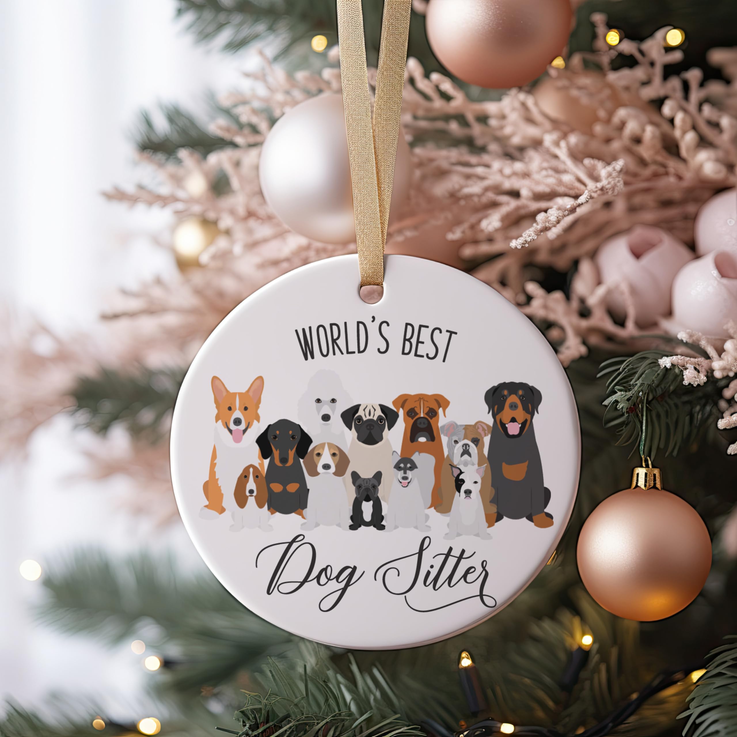 Durable keepsake dog sitter ornament ready for gifting