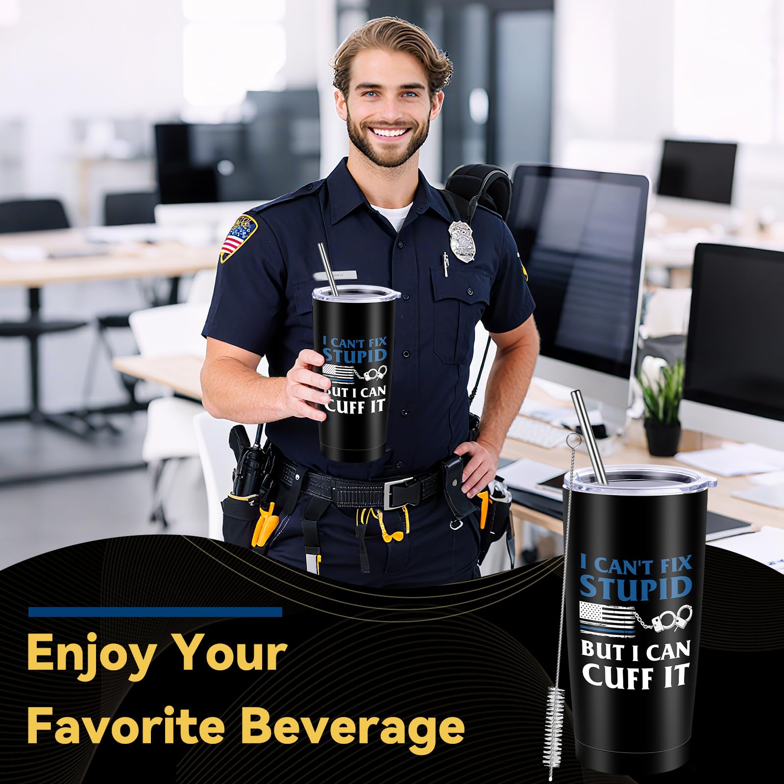 Cop theme design socks included in police gift set