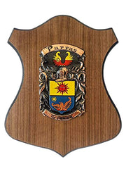 Copper and American Walnut wood plaque with crest