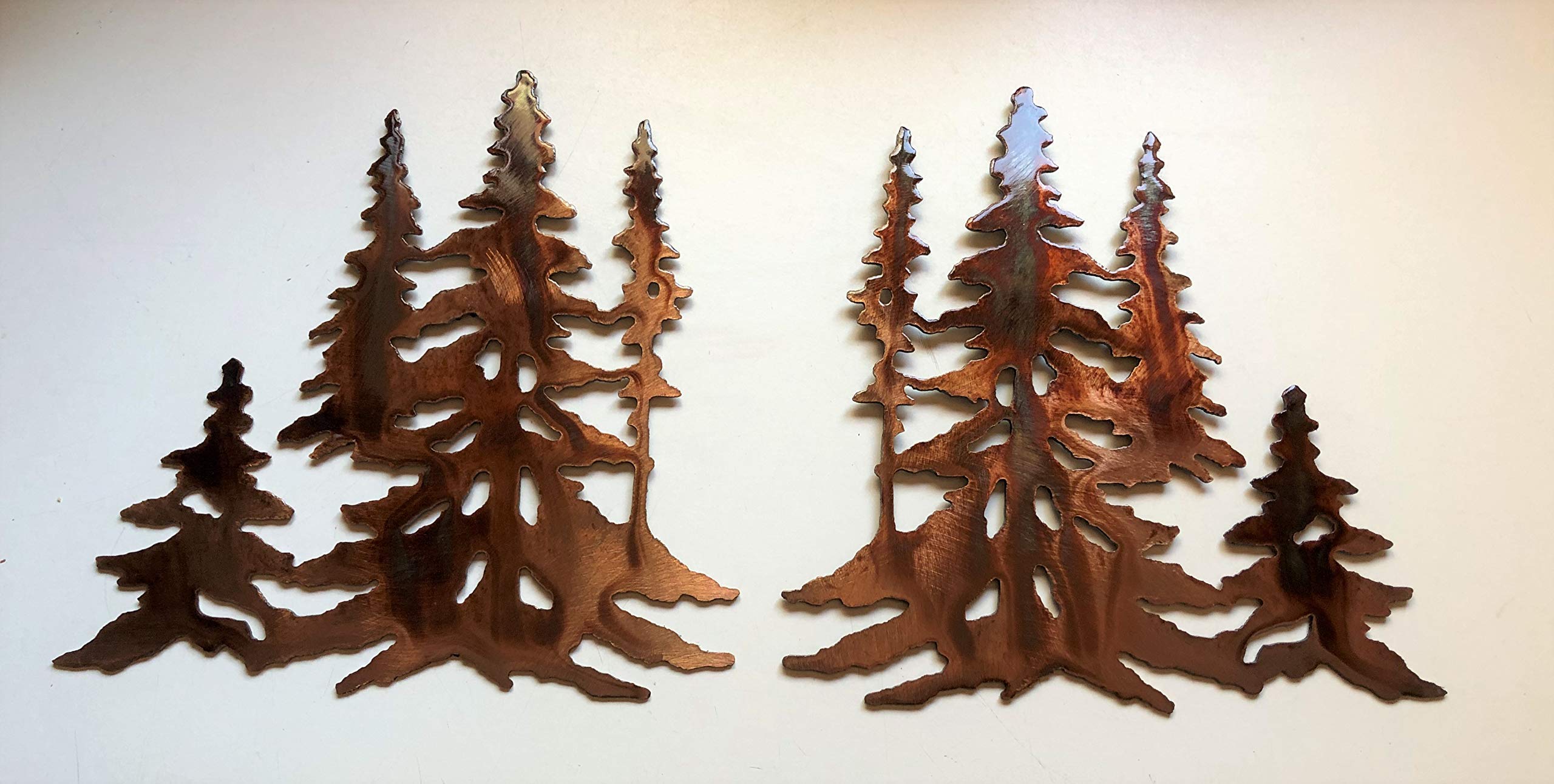 Handcrafted in USA forest trees wall sculpture bracket