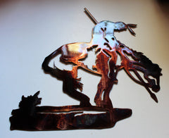End of Trail metal wall art accent with backside hanger