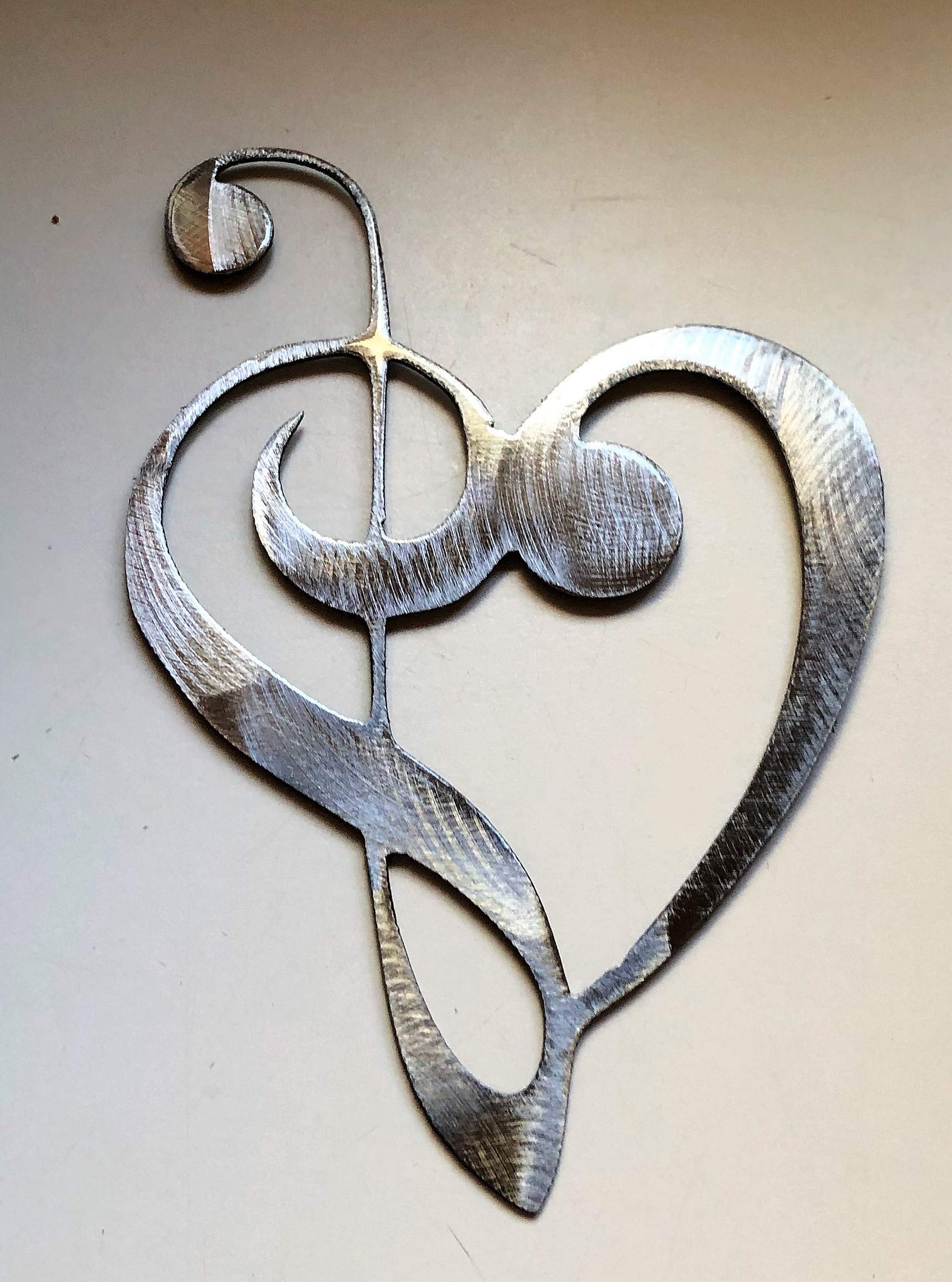 Handcrafted in the USA Musical Notes Cleff Heart Wall Art for music lovers