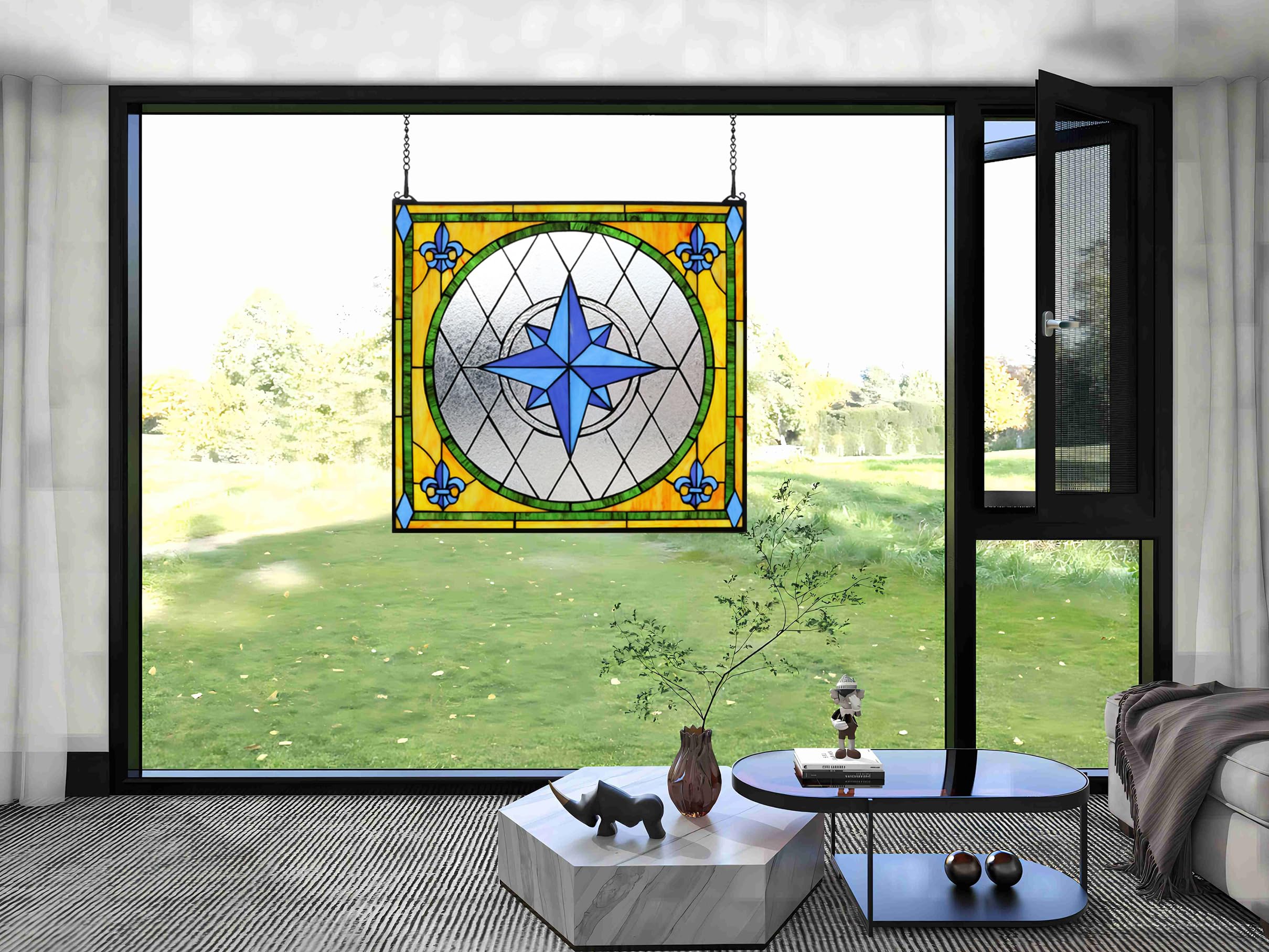 Includes rust-resistant hooks and chains for wall mounting