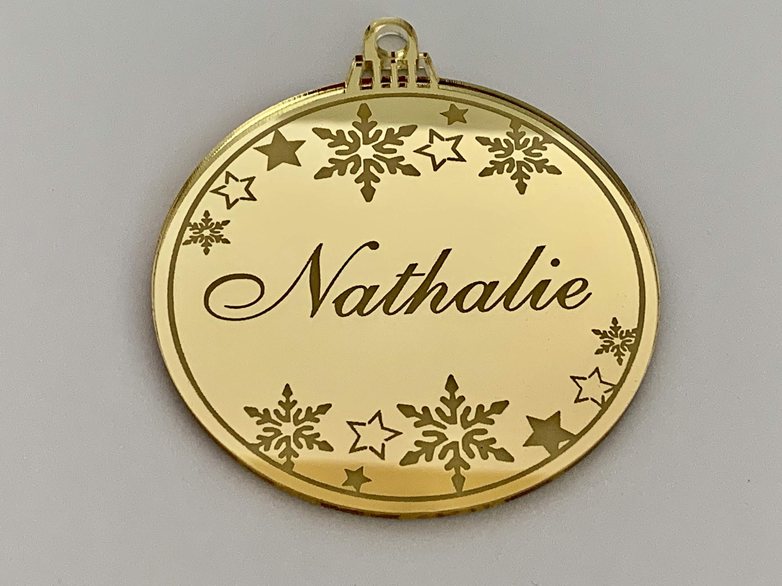 Copper mirror ornament for personalized Christmas tree