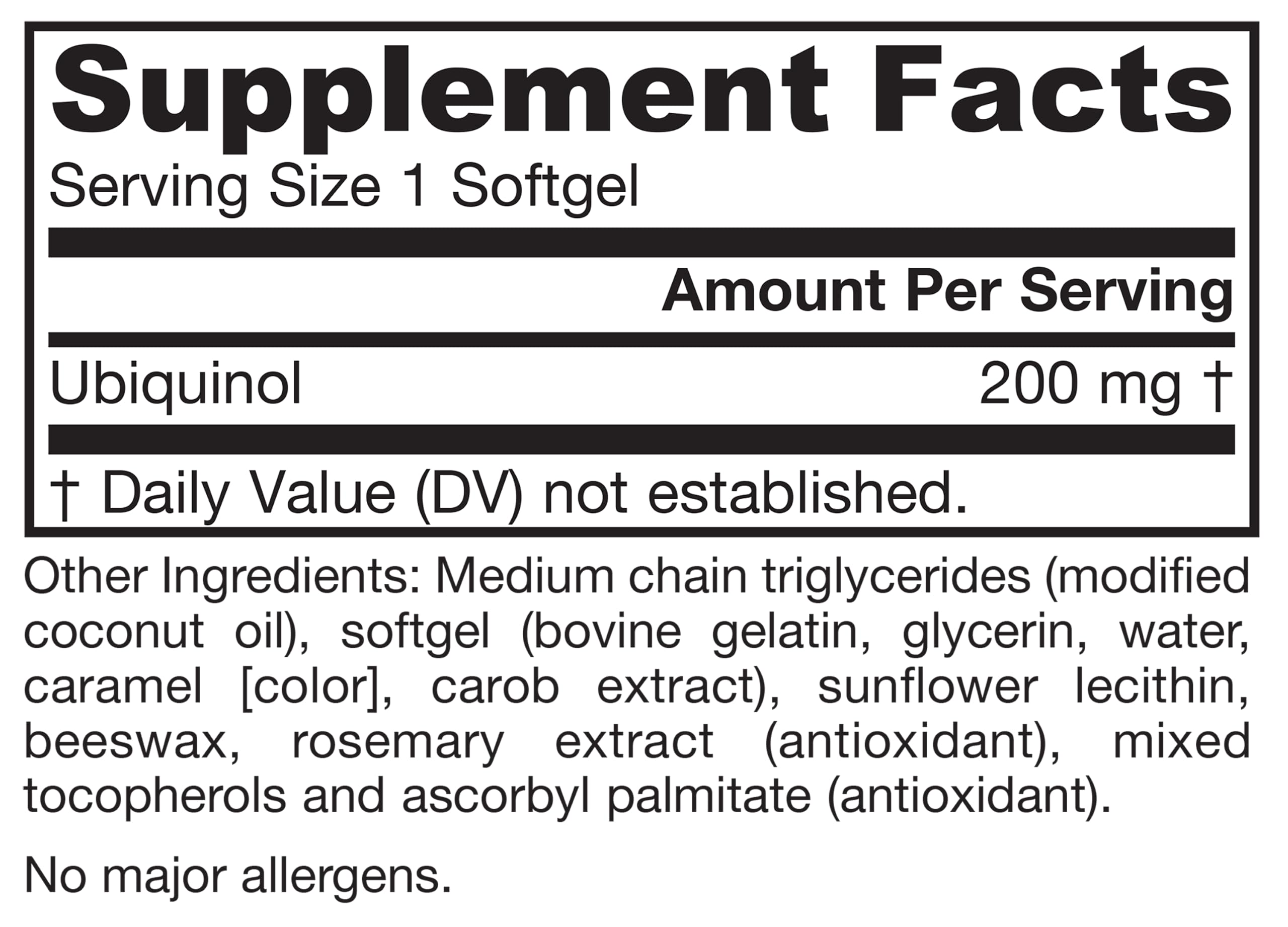 Antioxidant form CoQ10 ubiquinol softgels image