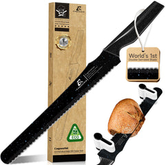 CoquusAid 2025 Upgrade Bread Knife double serrated blade for crusty bread