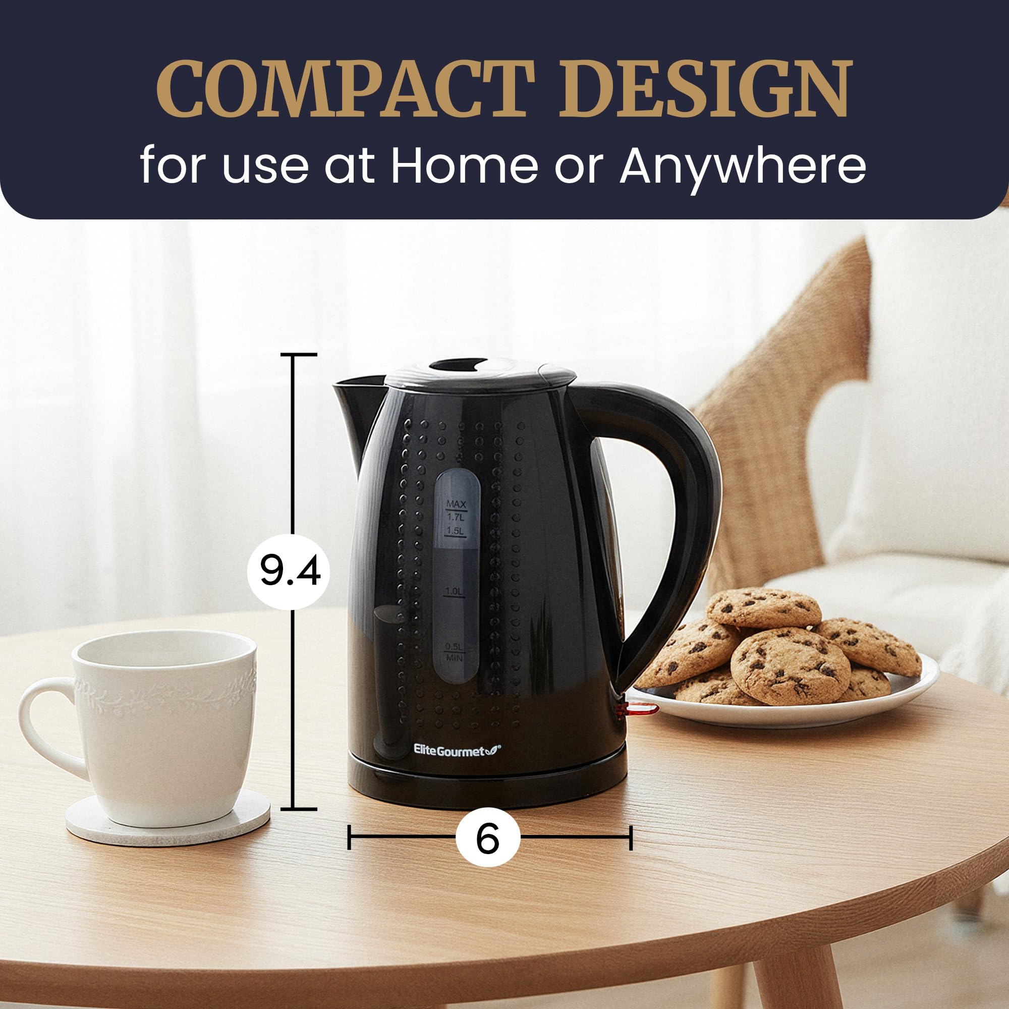 Elite Gourmet EKT5051 kettle with built in mesh filter