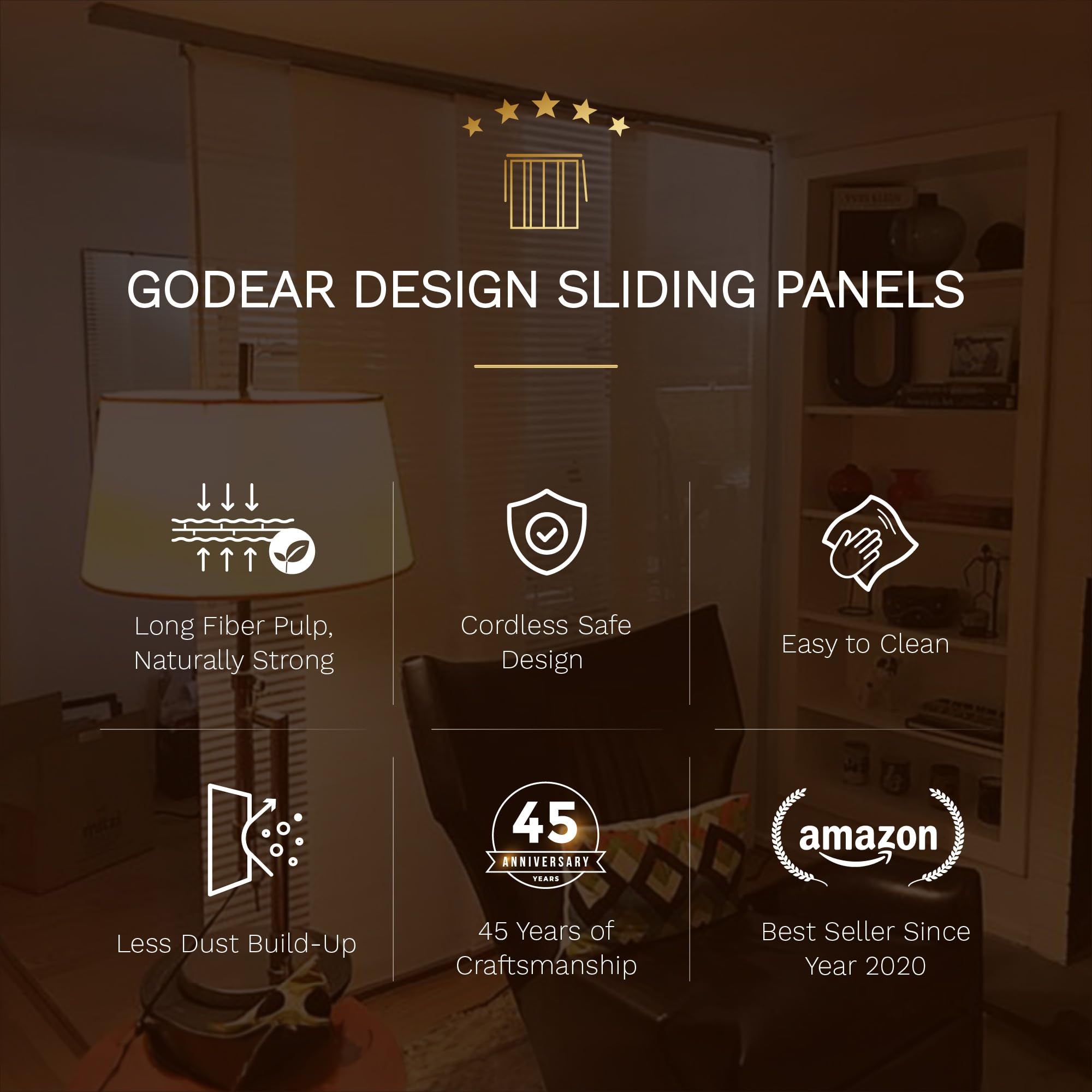 Velcro panel attachment and bottom bars GoDear blinds