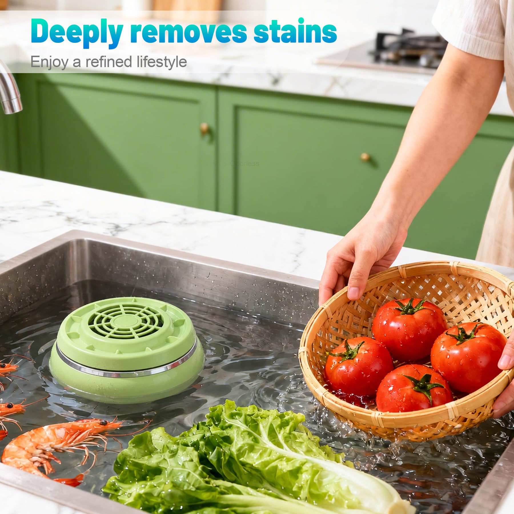 Rechargeable cordless fruit washer with 3600mAh battery