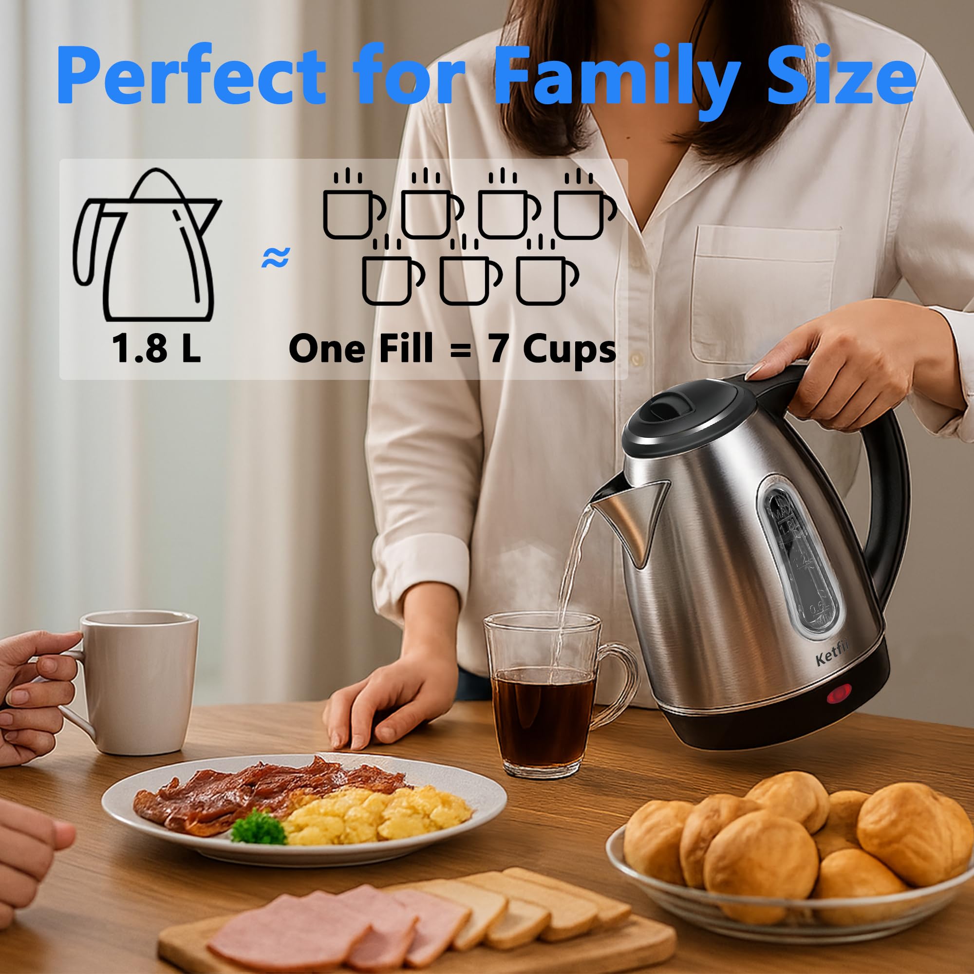 Cool-touch handle for safe pouring