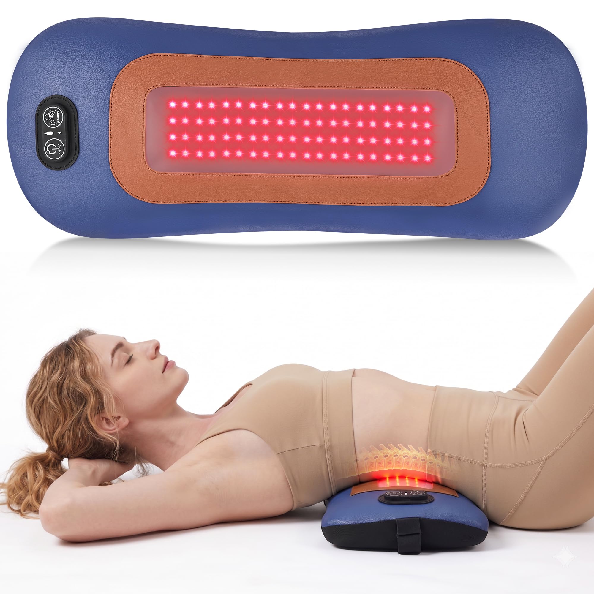 Cordless Lumbar Support Pillow with memory foam core
