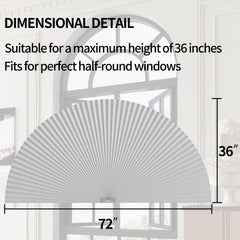 White arch window shade with laminated aluminium blackout foil