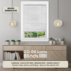 White vinyl cordless venetian blind 35 by 64 with no cords