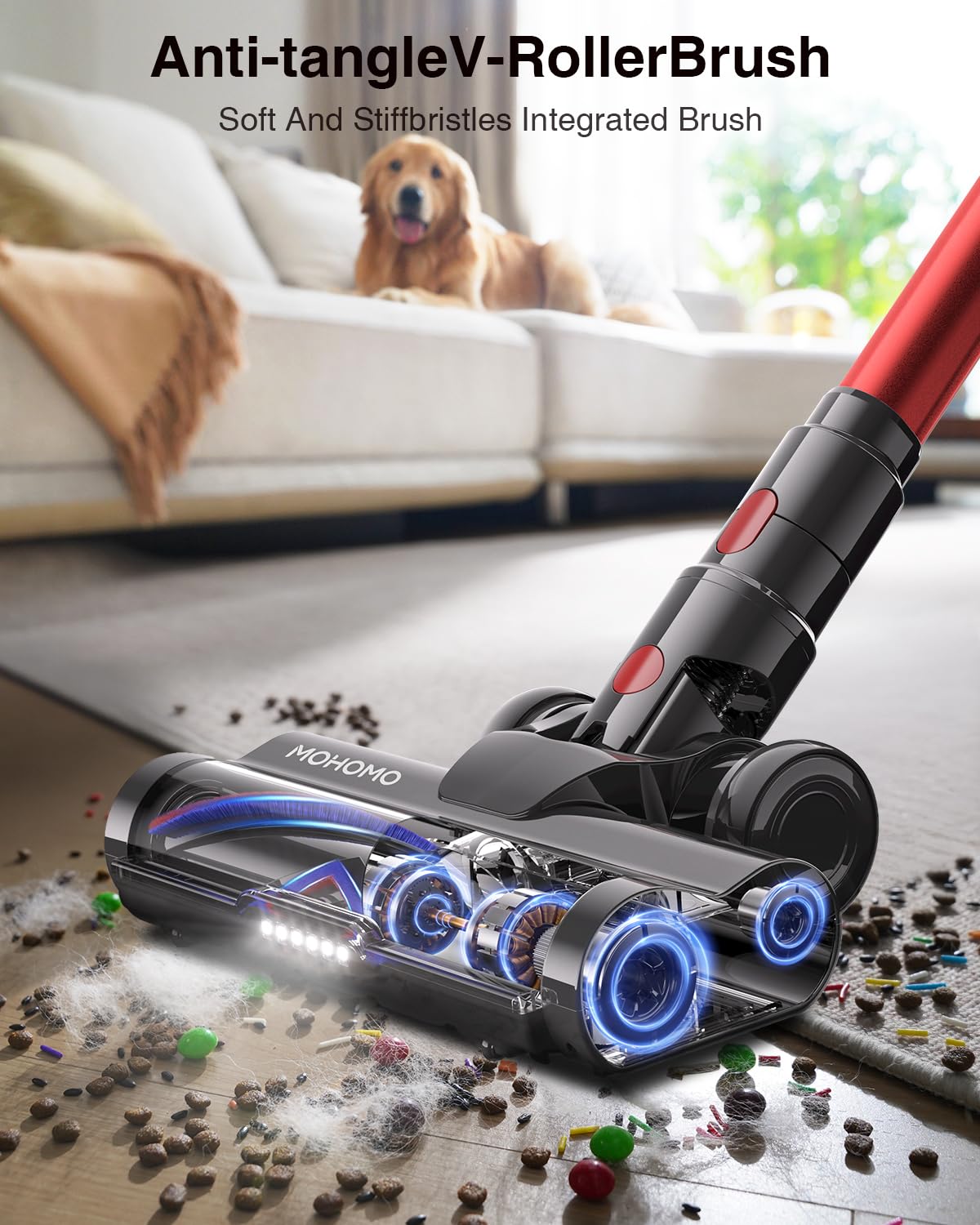 OLED touch screen display on cordless vacuum