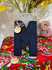 Corduroy fabric letters for nursery wall display