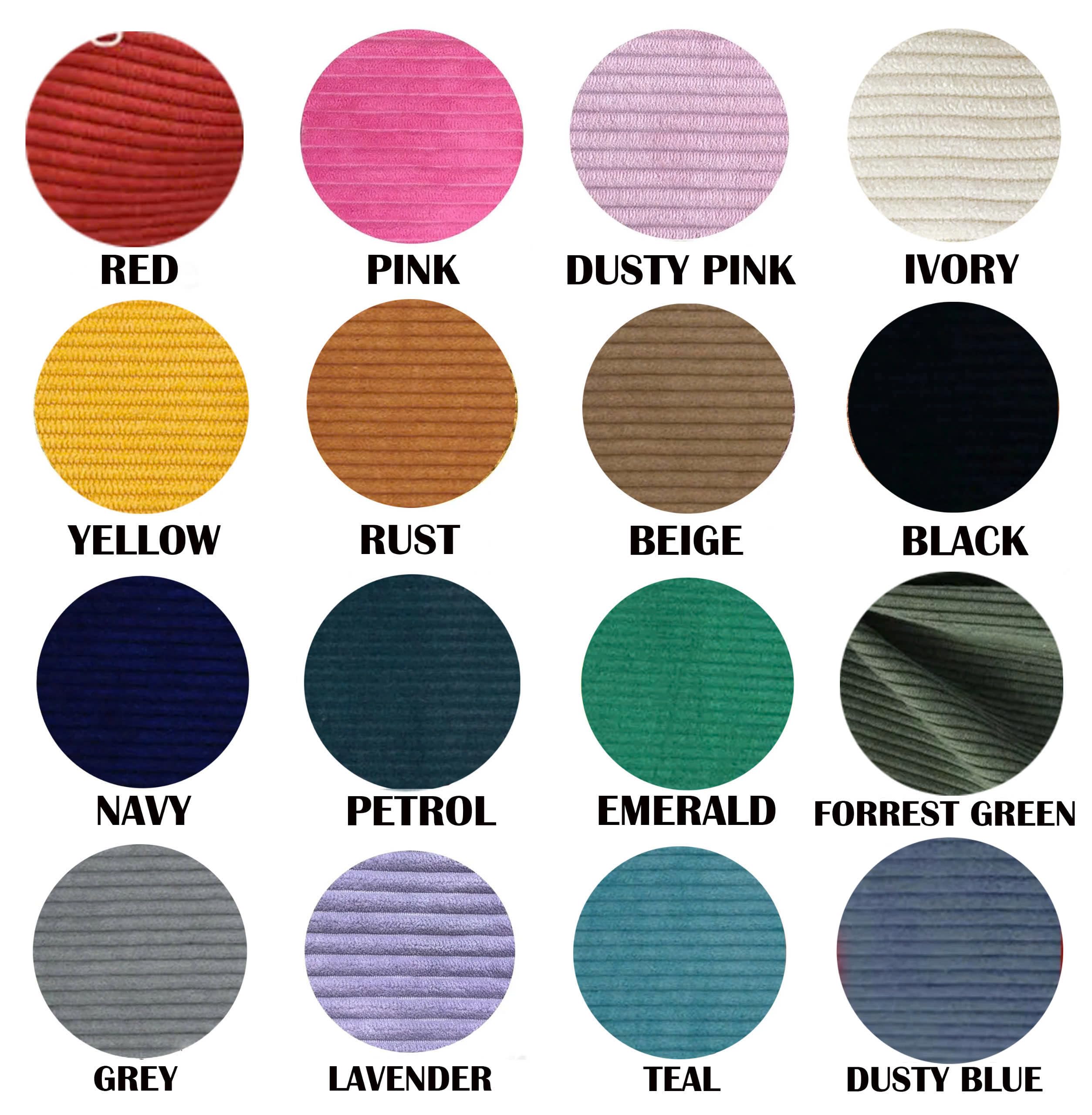 Premium corduroy materials for decorative letters