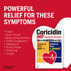 Coricidin HBP 24 count box top view