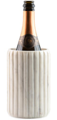 Cork & Mill Marble Wine Chiller on dining table with bottle