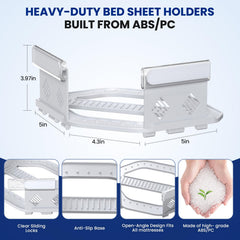 Corner sheet holders universal fit for king queen double single beds
