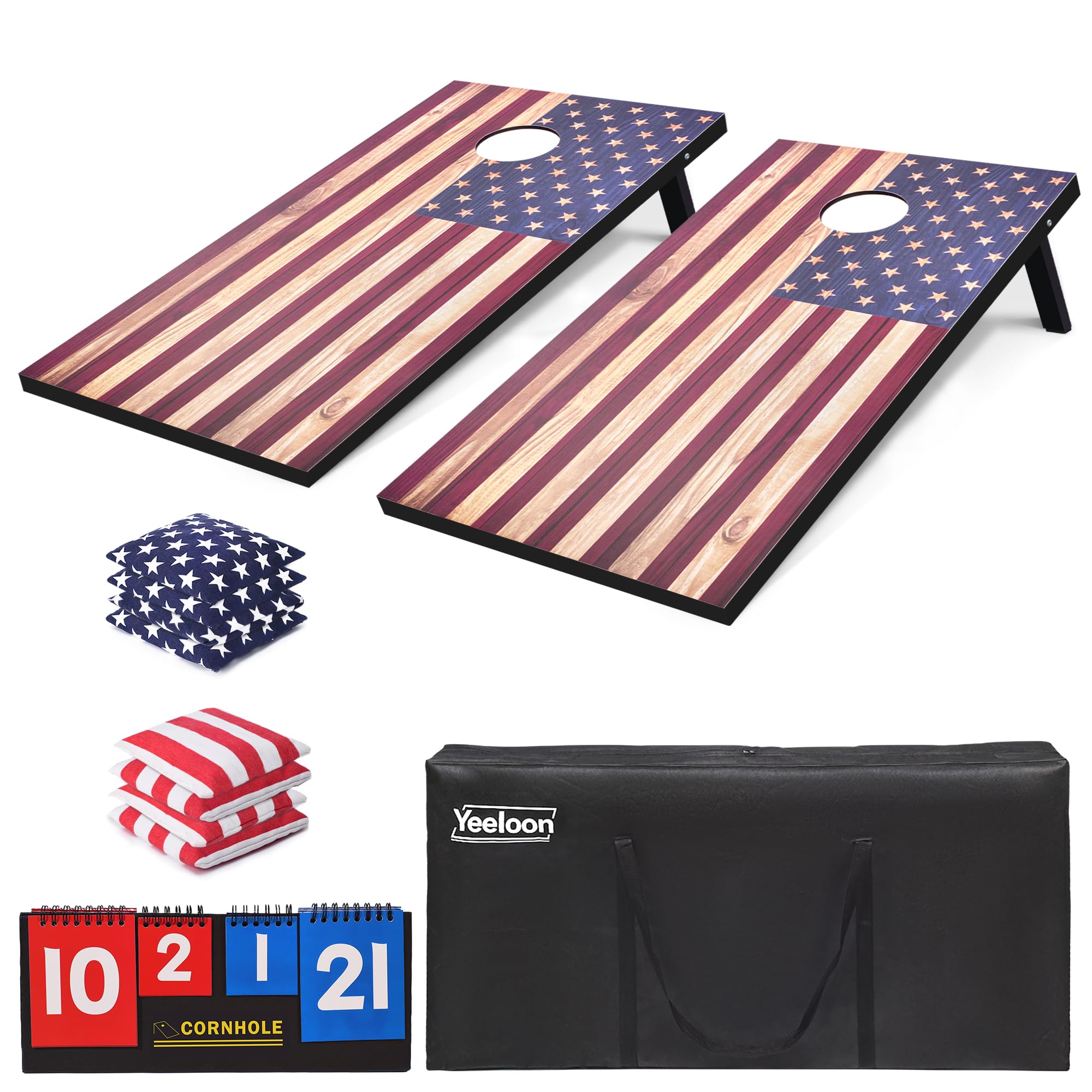 Cornhole set regulation size boards 4ft x 2ft with carrying case