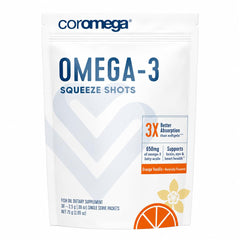 Coromega Omega 3 Fish Oil Supplement squeeze packet