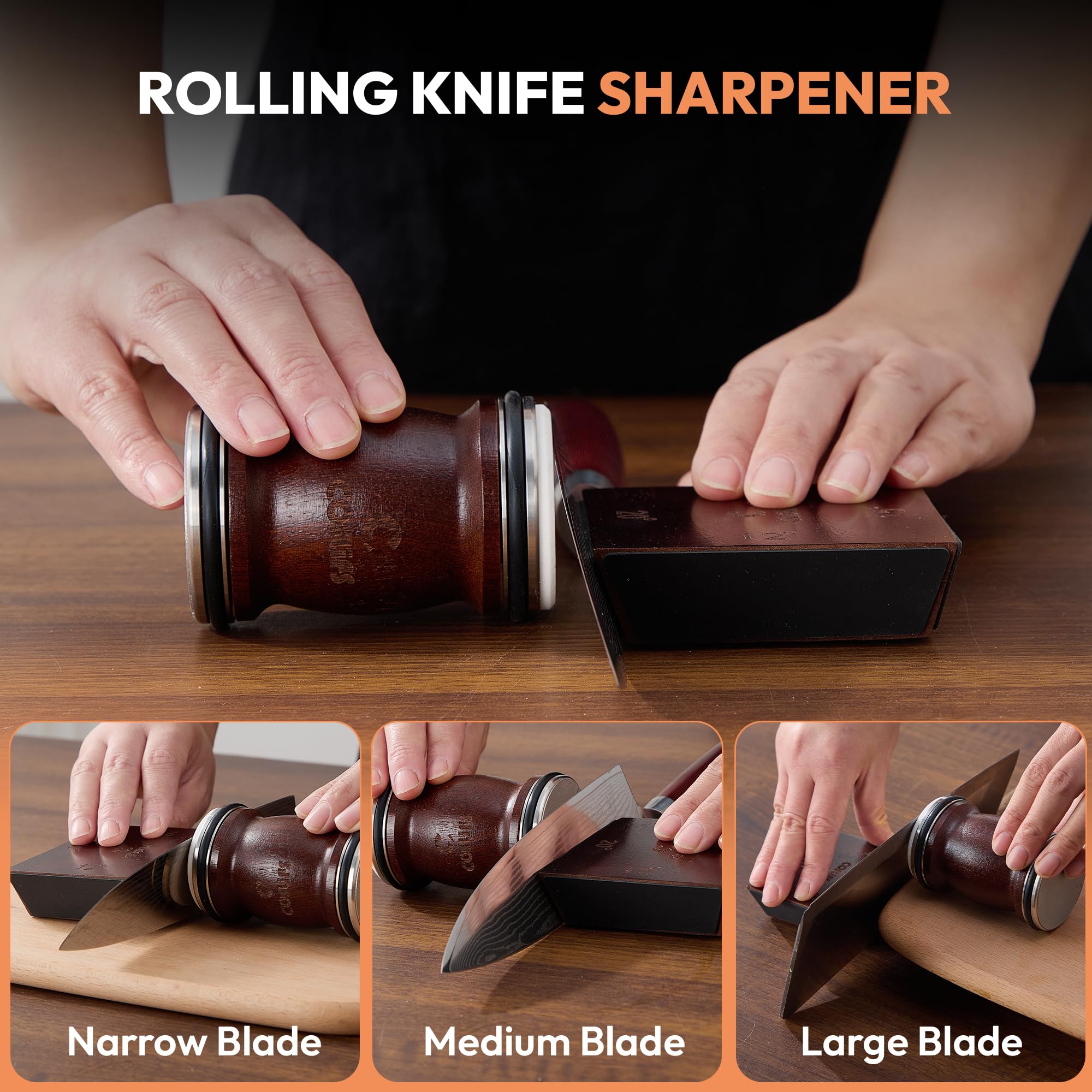 COSLIPS sharpener 12 degree guide in use